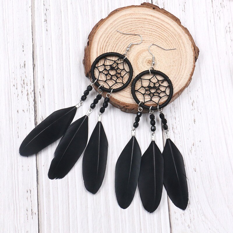 Leopard feather earrings store